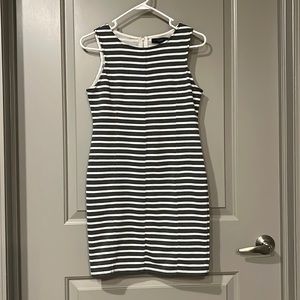 Sanctuary Gray and White Horizontal Stripes Sleeveless Dress